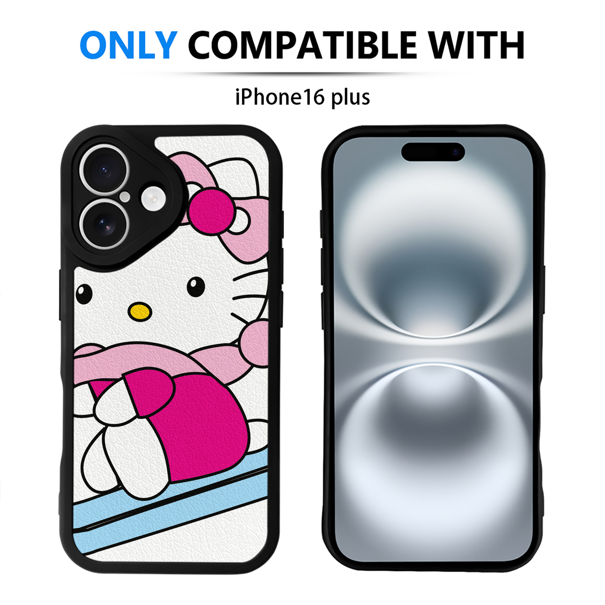 （画像用） Hello Kitty ハローキティ 【iPhone 16シリーズ対応】シリコンスマホケース（レザー調） 材質：シリコン